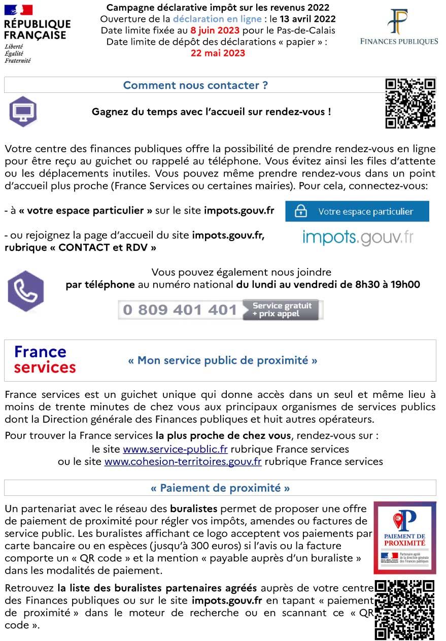 Flyer comment nous contacter campagne ir 2023